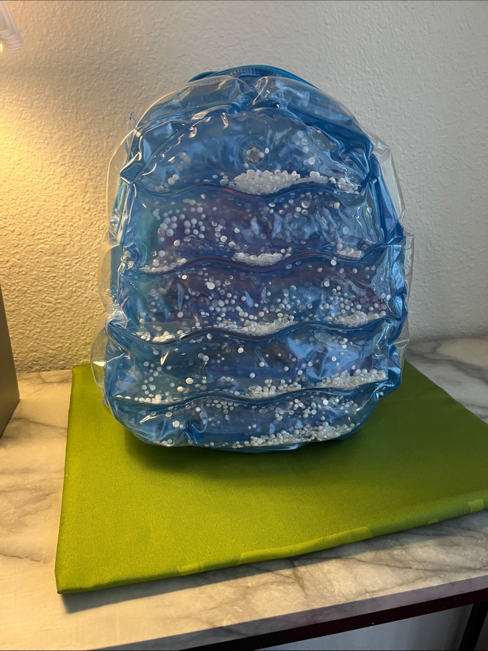 Clear Blue Wave Sequin Backpack